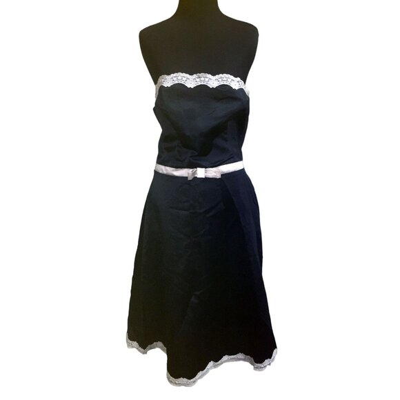 Womens Studio Y Black/White Strapless dress Size 13/14 - Picture 1 of 6